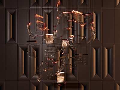 现代简约吊灯3D模型下载